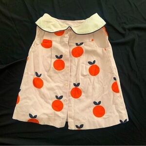 Vintage Orange and White Collared Dress